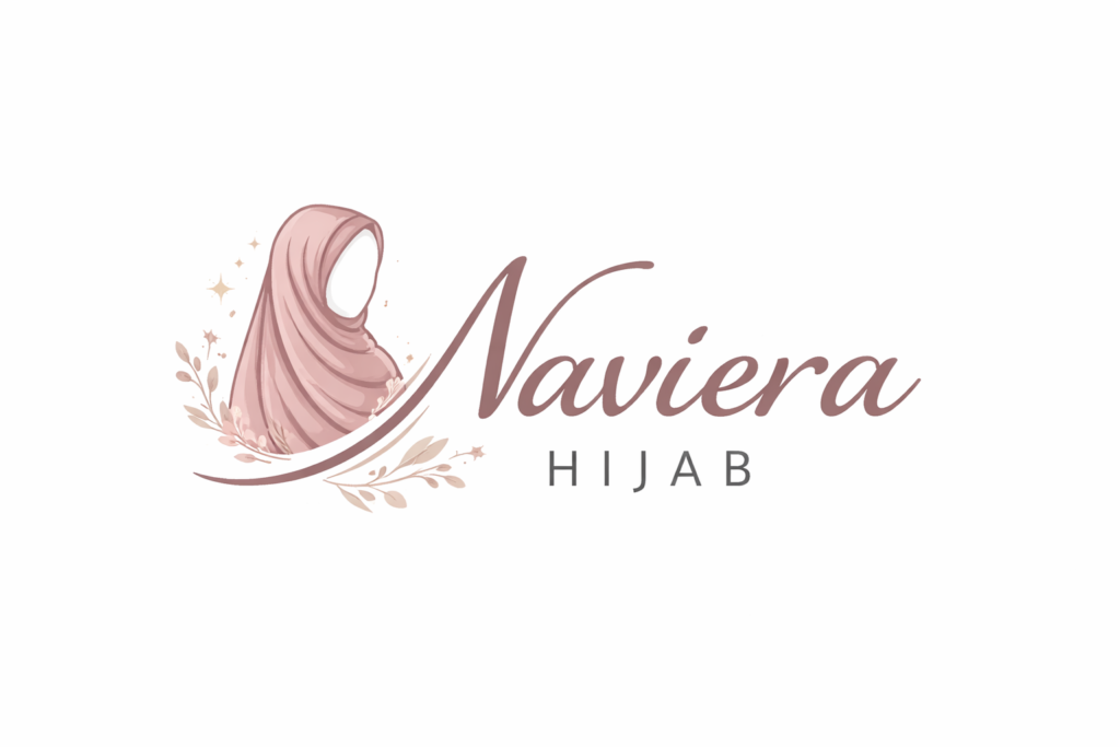 logo elegan dengan hijab dan bunga